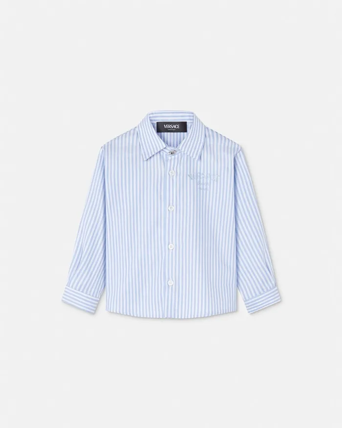 Shirts and Tshirts Kids Versace Oxford Striped Baby Shirt White