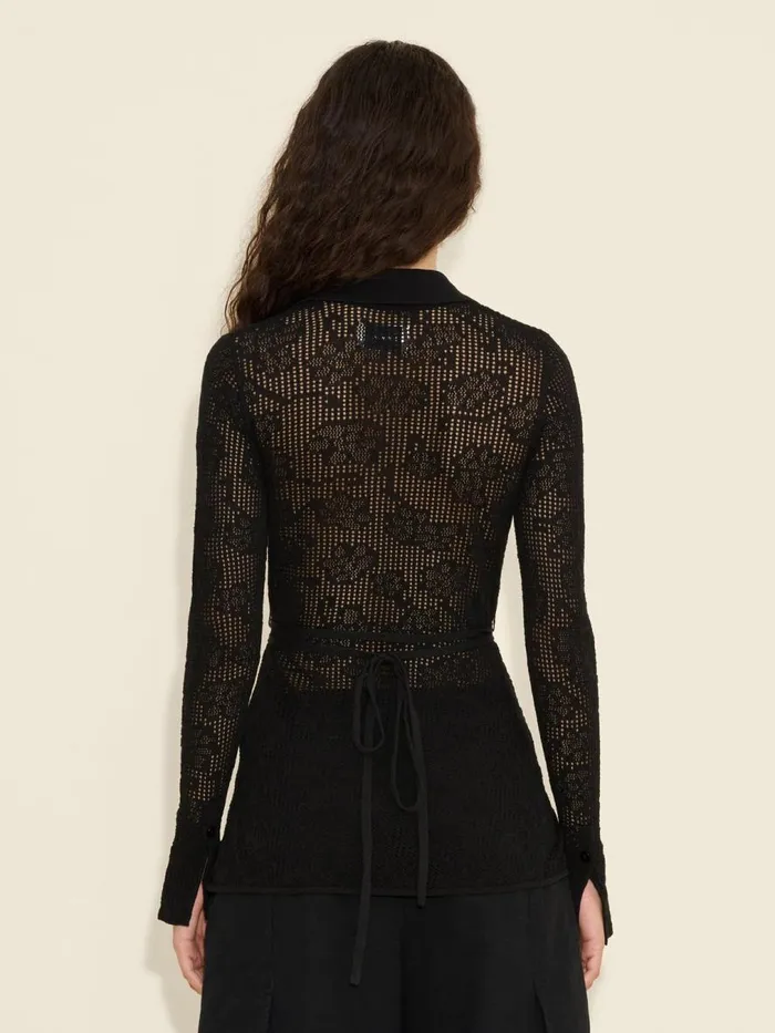 Shirts and Tops Women Holzweiler Lace Knit Shirt Black