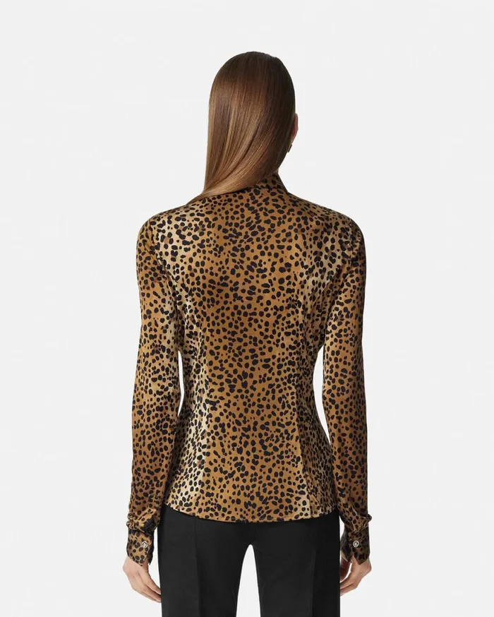 Shirts and Tops Women Versace Leopard Fitted Shirt Animalier