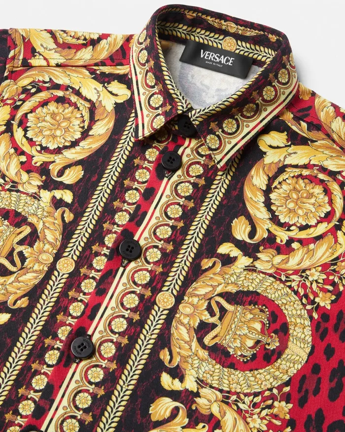 Shirts Kids Versace Wild Barocco Overshirt Printred