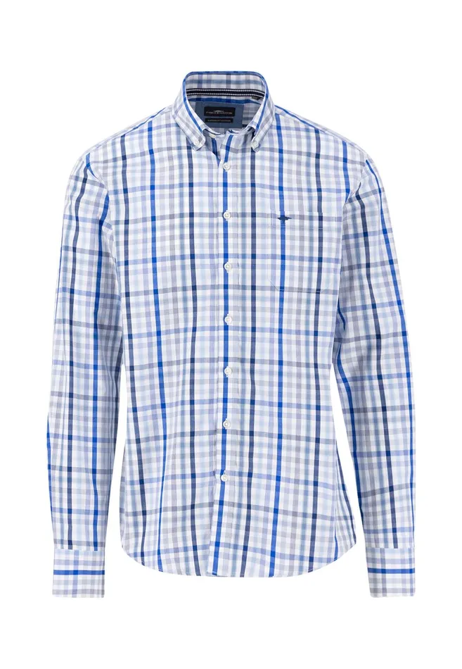 Shirts Men FYNCHHATTON Checkered Cotton Shirt With A Logodail Strong Bluesunny Orangeturf Green Shirts Men FYNCHHATTON Checkered Cotton Shirt With A Logodail Strong Bluesunny Orangeturf Green