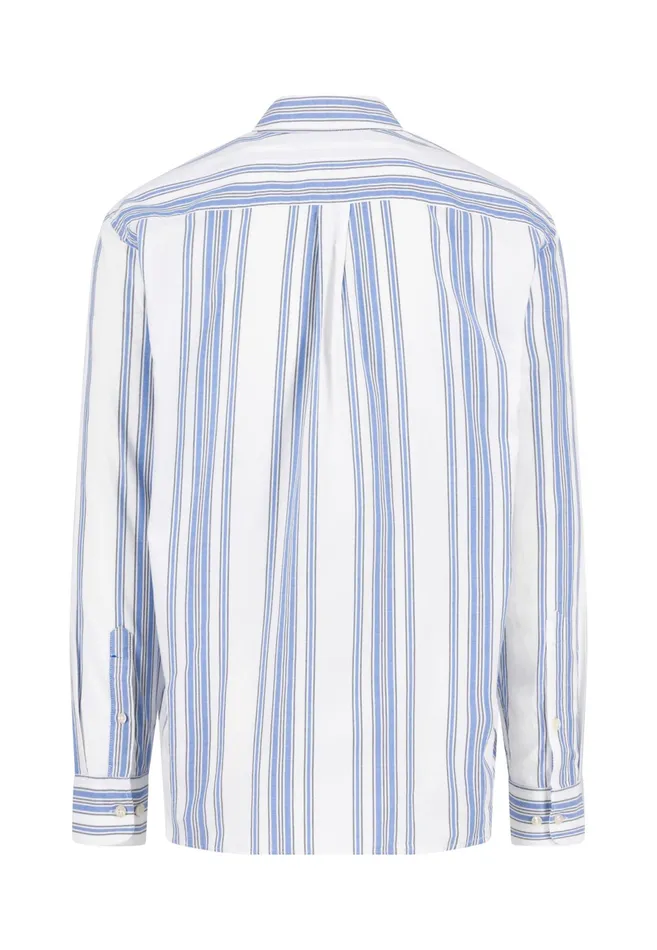 Shirts Men FYNCHHATTON Cotton Shirt With Colorful Stripes Vivid Yellowstrong Bluepee