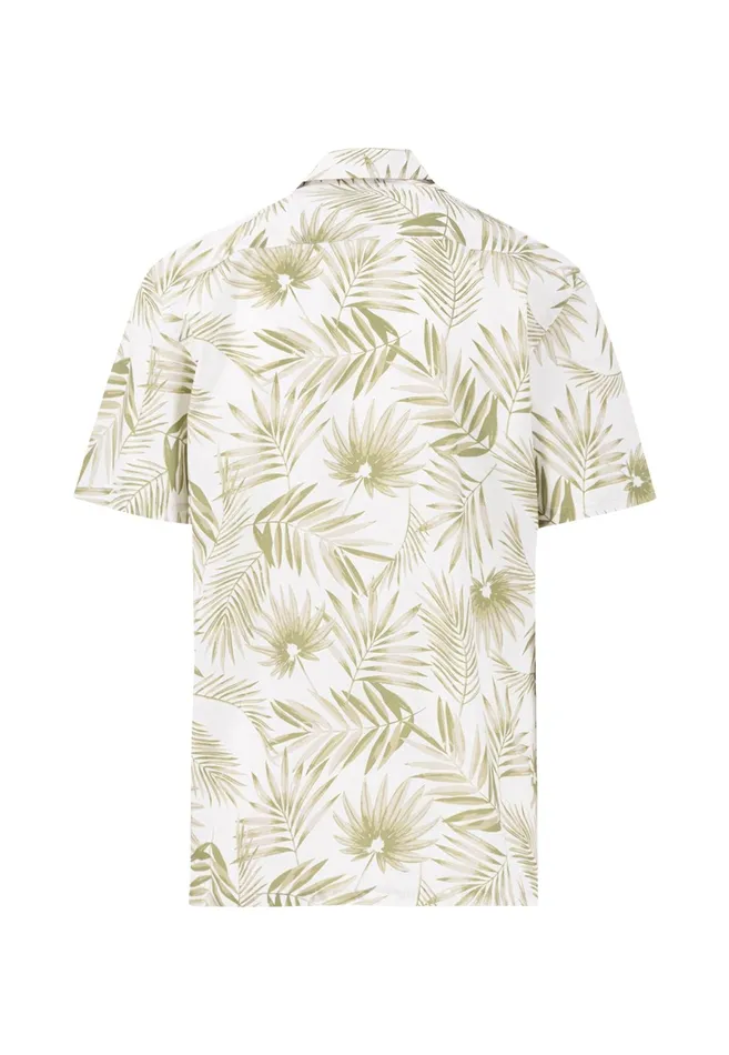 Shirts Men FYNCHHATTON Halbbar Shirt With Floral Alloverprint New Offwhitesand