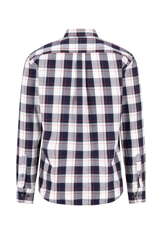 Shirts Men FYNCHHATTON Roughly Checked Shirt With Buttondown Collar New Offwhitenavy