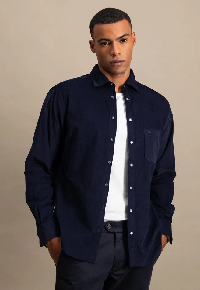 Shirts Men FYNCHHATTON Shirt Made Of Fine Cord With Push Buttons Navywinter Whitecloud Bluehazel Shirts Men FYNCHHATTON Shirt Made Of Fine Cord With Push Buttons Navywinter Whitecloud Bluehazel