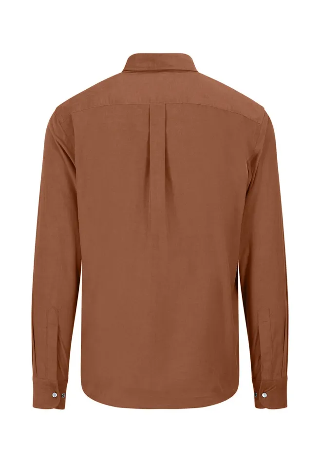 Shirts Men FYNCHHATTON Shirt Made Of Fine Cord With Push Buttons Navywinter Whitecloud Bluehazel