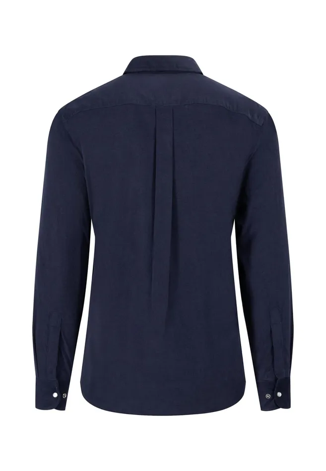 Shirts Men FYNCHHATTON Shirt Made Of Fine Cord With Push Buttons Navywinter Whitecloud Bluehazel