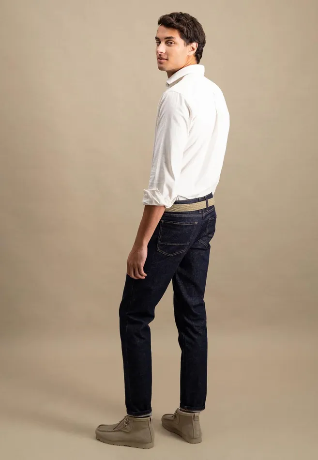 Shirts Men FYNCHHATTON Shirt Made Of Fine Cord With Push Buttons Navywinter Whitecloud Bluehazel