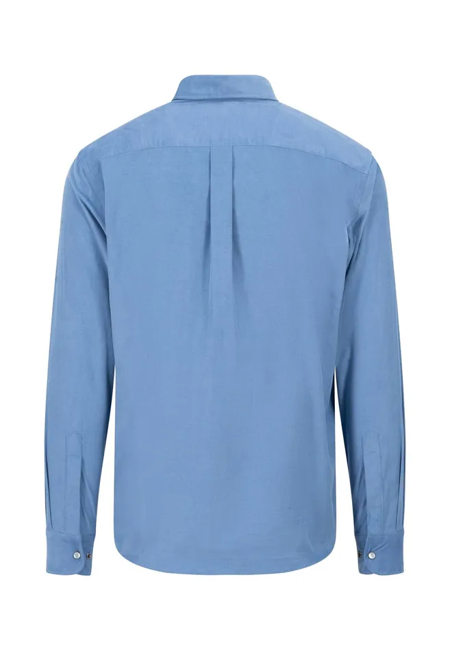 Shirts Men FYNCHHATTON Shirt Made Of Fine Cord With Push Buttons Navywinter Whitecloud Bluehazel