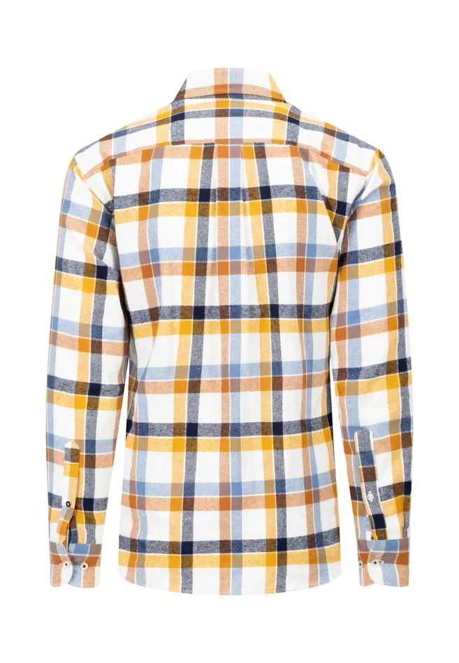 Shirts Men FYNCHHATTON Shirt Made Of Flannel With A Styles New Dijonnavycloud Blue