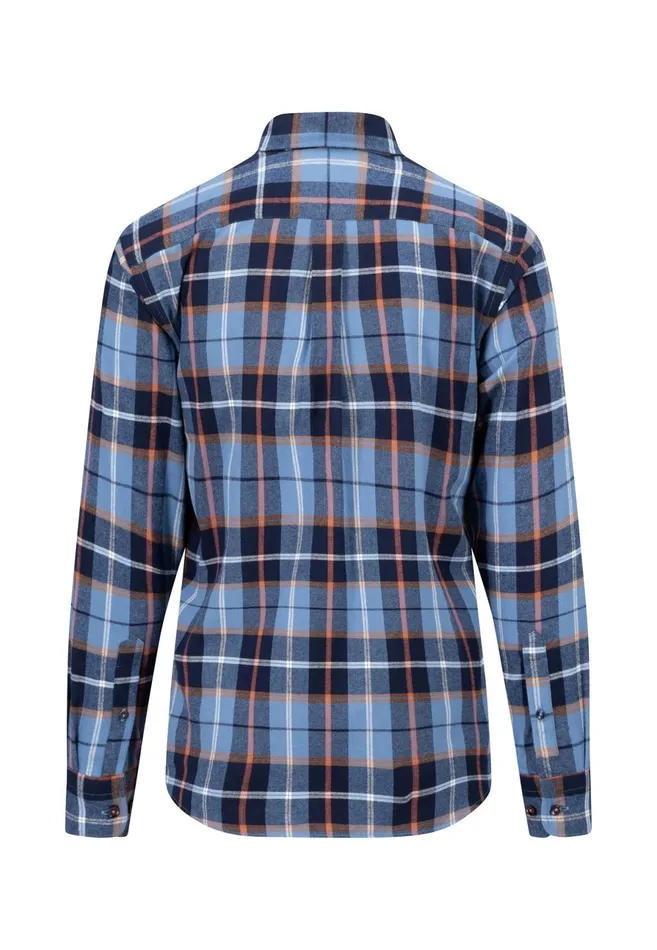 Shirts Men FYNCHHATTON Shirt Made Of Flannel With A Styles New Dijonnavycloud Blue