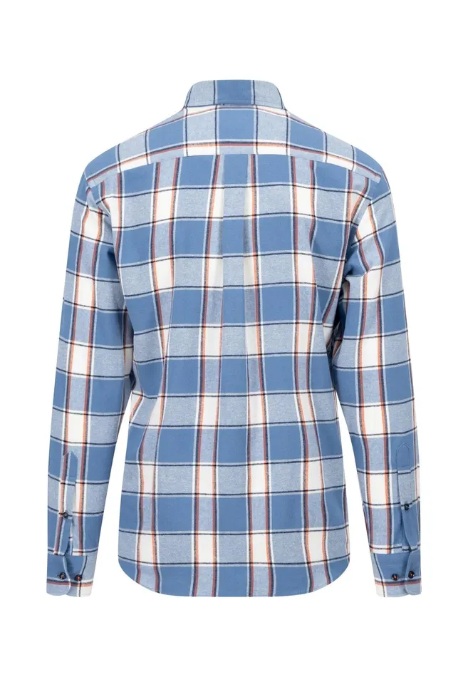 Shirts Men FYNCHHATTON Shirt Made Of Flannel With A Styles New Dijonnavycloud Blue