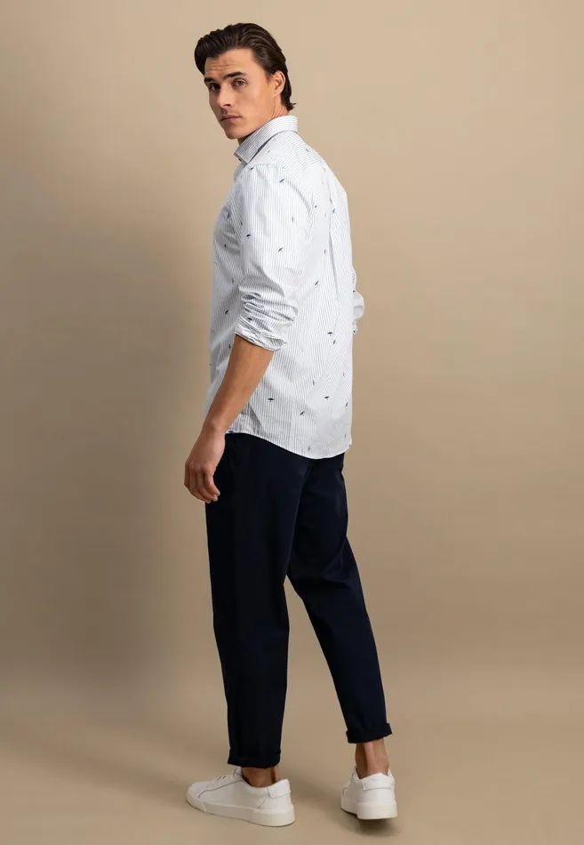 Shirts Men FYNCHHATTON Shirt With Buttondown Collar And Logodails Navy