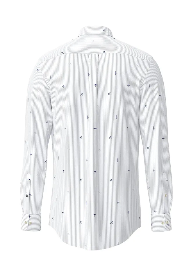Shirts Men FYNCHHATTON Shirt With Buttondown Collar And Logodails Navy