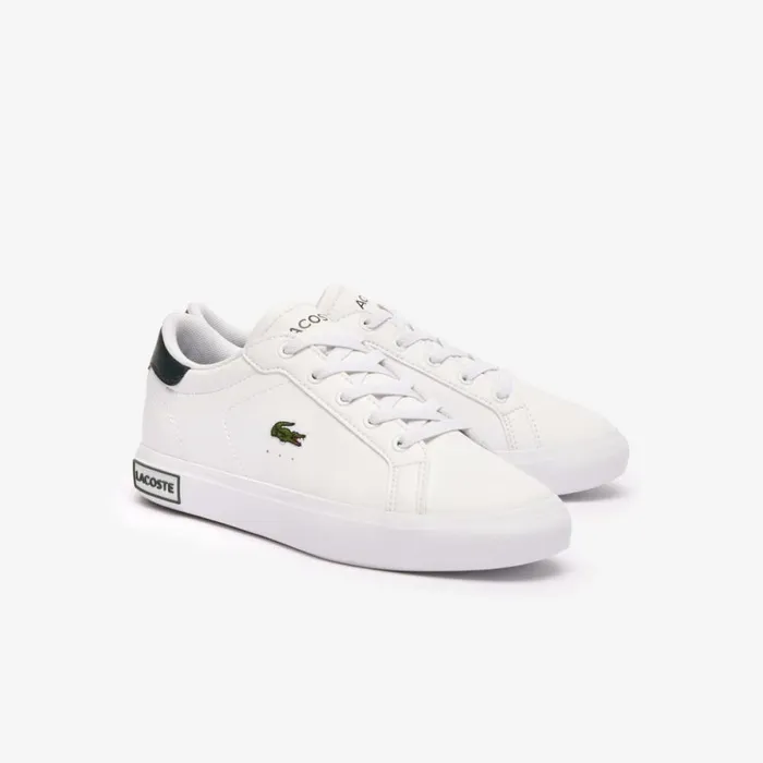 Shoes and Accessories Kids Lacoste Children039s Powercourt Sneakers Whitewhite 21g
