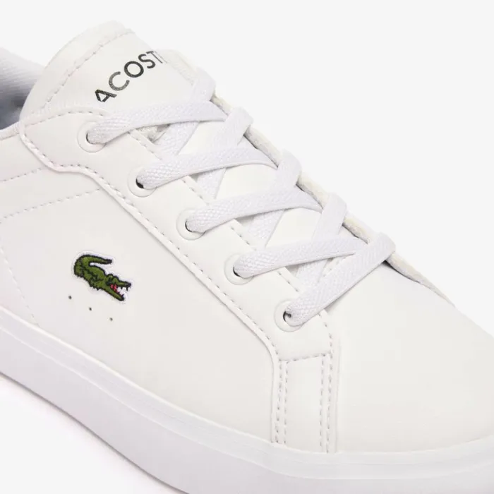 Shoes and Accessories Kids Lacoste Children039s Powercourt Sneakers Whitewhite 21g