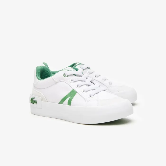Shoes and Accessories Kids Lacoste Infants039 L004 Sneakers Whitegreen 082