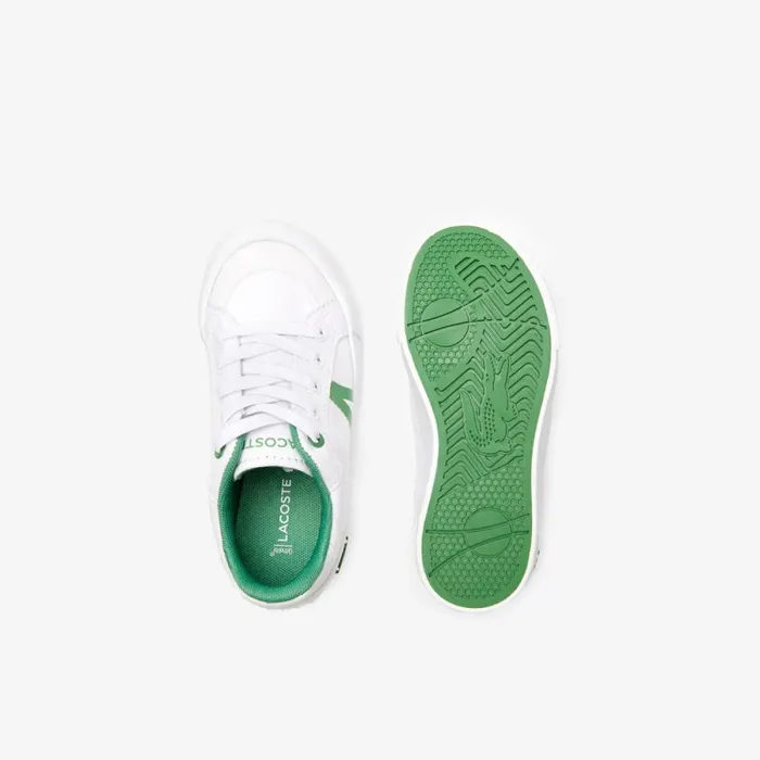 Shoes and Accessories Kids Lacoste Infants039 L004 Sneakers Whitegreen 082