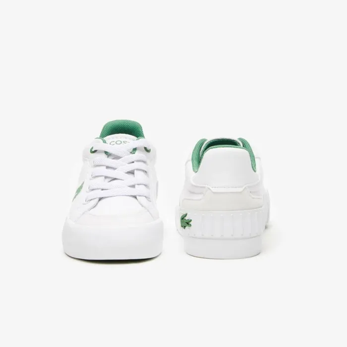 Shoes and Accessories Kids Lacoste Infants039 L004 Sneakers Whitegreen 082