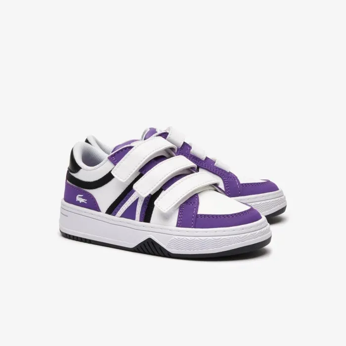 Shoes and Accessories Kids Lacoste Infants L001 Branded Sneakers Dk Purpwht 2b9