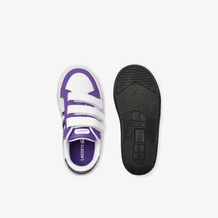 Shoes and Accessories Kids Lacoste Infants L001 Branded Sneakers Dk Purpwht 2b9