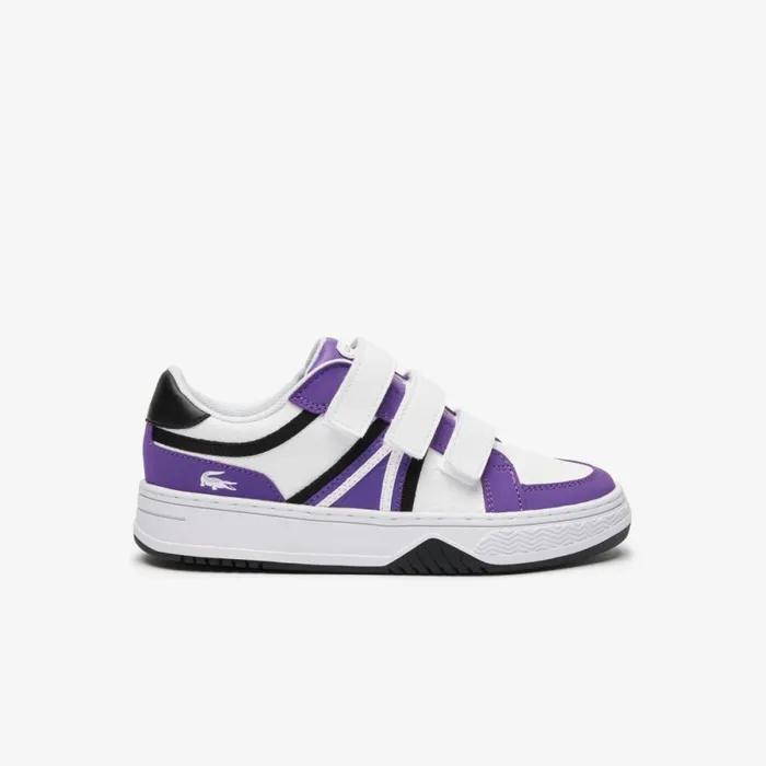 Shoes and Accessories Kids Lacoste Kids039 L001 Branded Sneakers Dk Purpwht 2b9