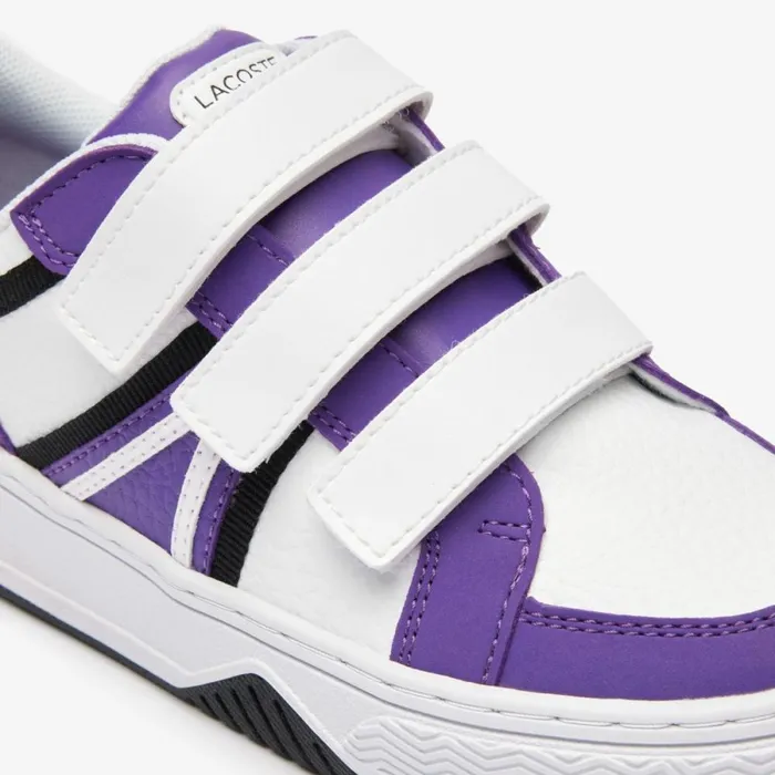 Shoes and Accessories Kids Lacoste Kids039 L001 Branded Sneakers Dk Purpwht 2b9