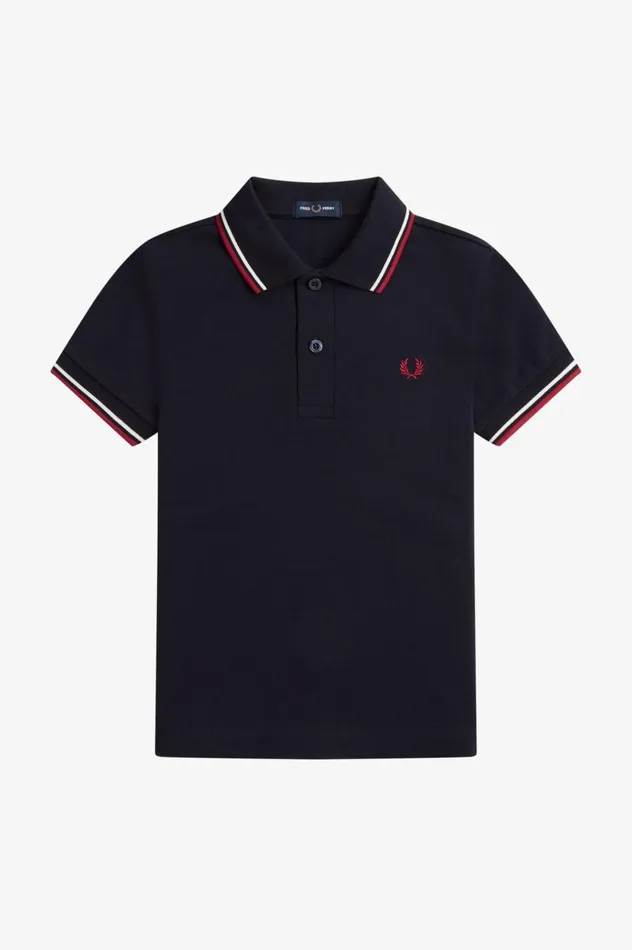 Shop The ShirtKids Twin Tipped Shirt Navysnow Whiteburnt Red Fred Perry Kids