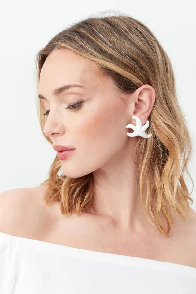 SHOP Trina Turk JEWELRY KJL ENAMEL STARFISH CLIP EARRING