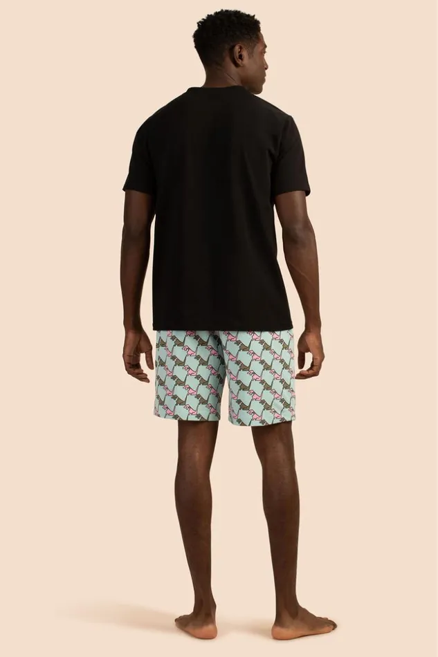 SHOP Trina Turk MEN039S SLEEPWEAR HOUNDS MEN039S SHORT SLEEVE HENLEY BOXER SHORT JERSEY PJ SET