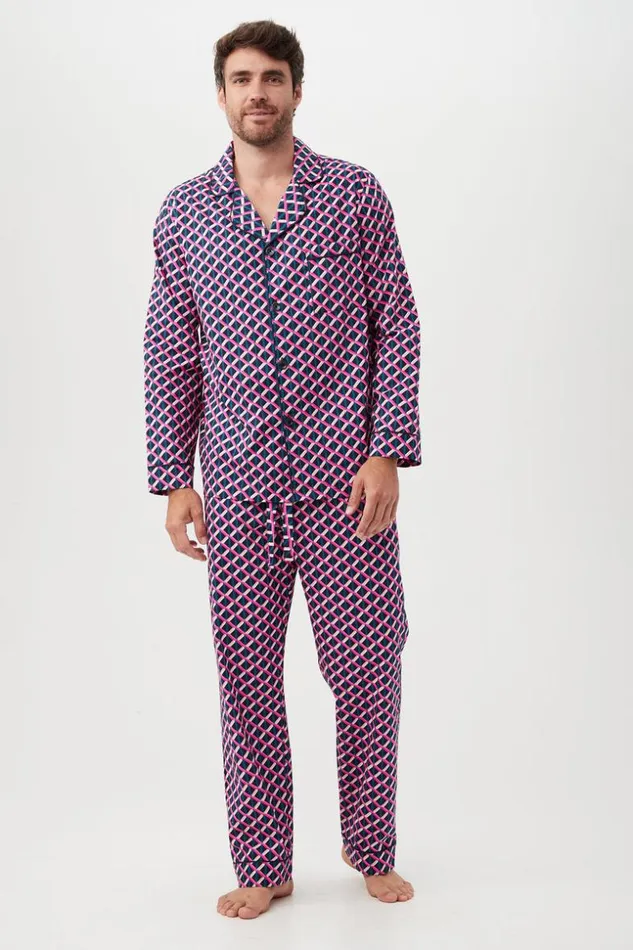 SHOP Trina Turk MEN039S SLEEPWEAR LATTICE GEO MEN039S LONG SLEEVE CLASSIC PJ SET SHOP Trina Turk MEN039S SLEEPWEAR LATTICE GEO MEN039S LONG SLEEVE CLASSIC PJ SET