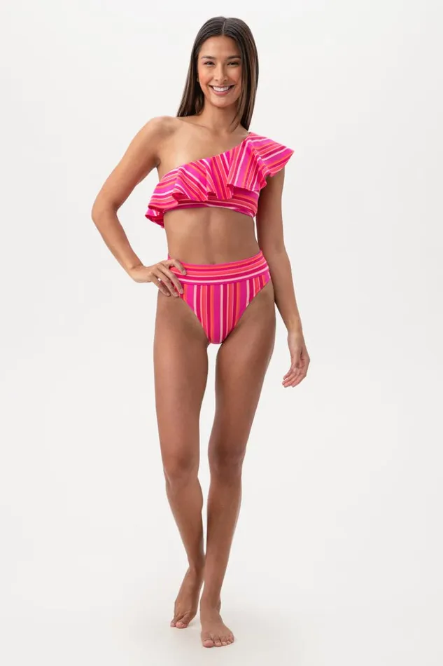 SHOP Trina Turk SWIM TOPS WOMEN039S MARAI ONE SHOULDER RUFFLE BANDEAU SWIM TOP