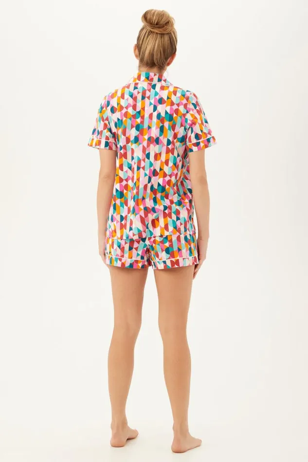 SHOP Trina Turk WOMEN039S SLEEPWEAR DANCING DOTS WOMEN039S SHORT SLEEVE SHORTY JERSEY PJ SET