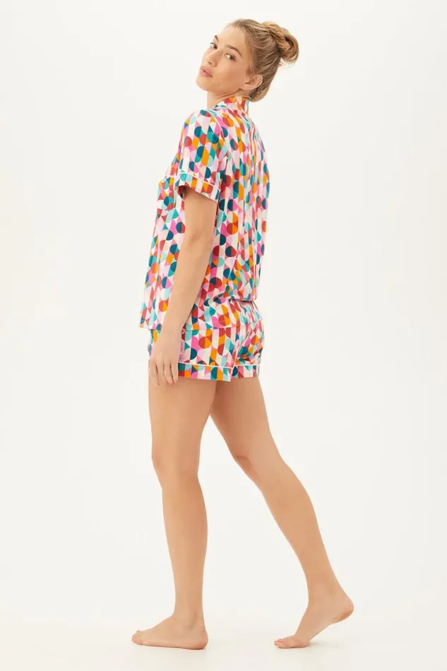 SHOP Trina Turk WOMEN039S SLEEPWEAR DANCING DOTS WOMEN039S SHORT SLEEVE SHORTY JERSEY PJ SET