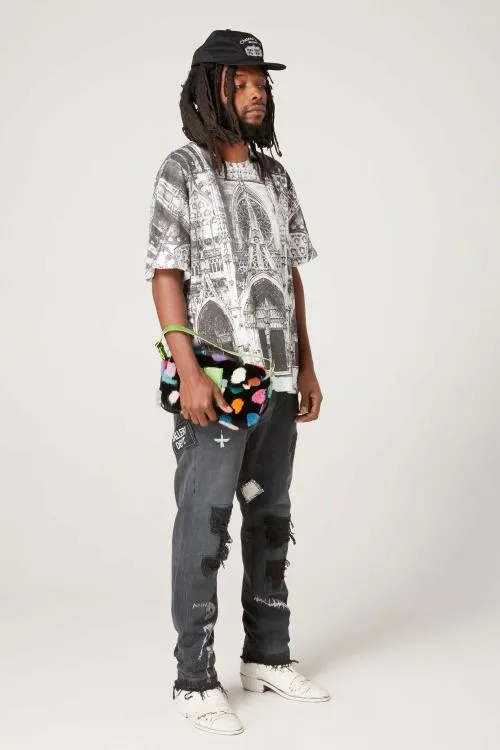 Short Sleeve Men Gallery Dept POSTCARD TEE Blackwhite