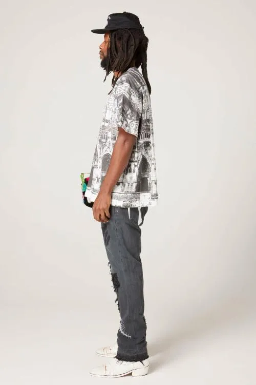 Short Sleeve Men Gallery Dept POSTCARD TEE Blackwhite