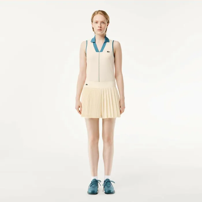 Shorts and Skirts Women Lacoste Women039s Pleated Tennis Shorts White Avx
