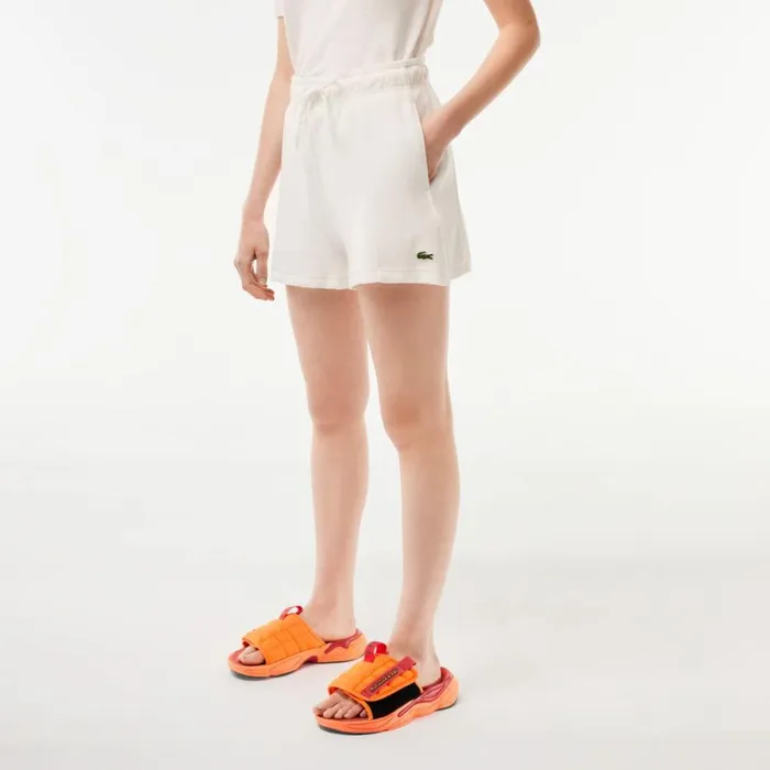 Shorts and Skirts Women Lacoste Womens Organic Cotton Terry Shorts White 70v