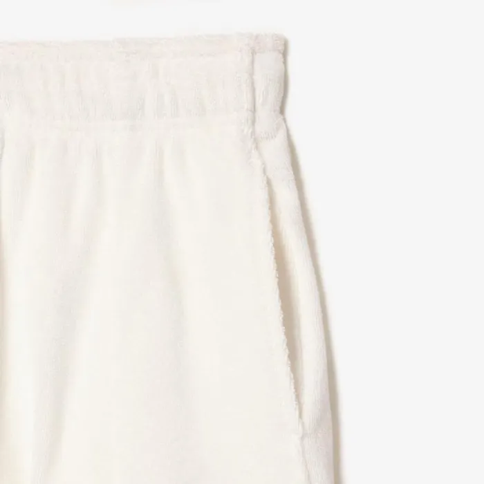 Shorts and Skirts Women Lacoste Womens Organic Cotton Terry Shorts White 70v