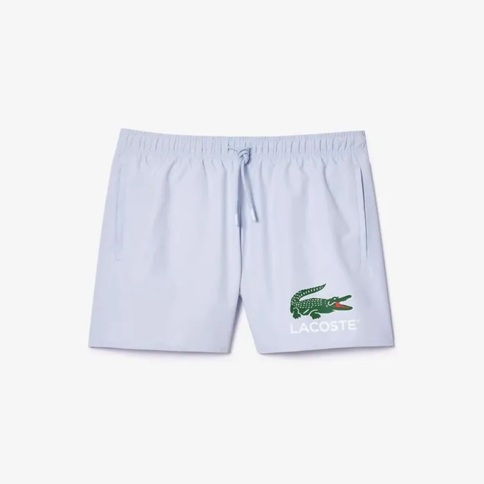 Shorts and Swim Men Lacoste Men039s Croc Print Swim Trunks Phoenix Blue J2g