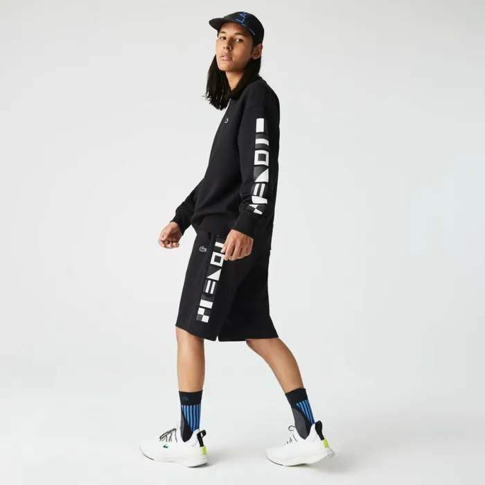 Shorts and Swim Men Lacoste Men039s Reflective Print Shorts Black 031