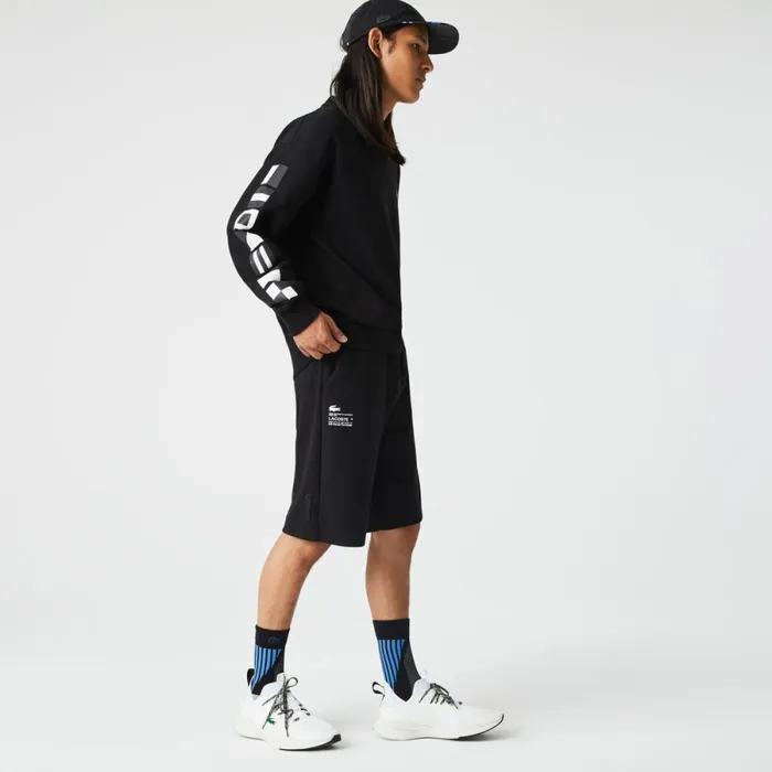 Shorts and Swim Men Lacoste Men039s Reflective Print Shorts Black 031