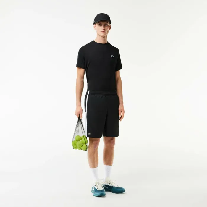 Shorts and Swim Men Lacoste Men039s Sport Colorblock Panels Lightweight Shorts Black White Hjs