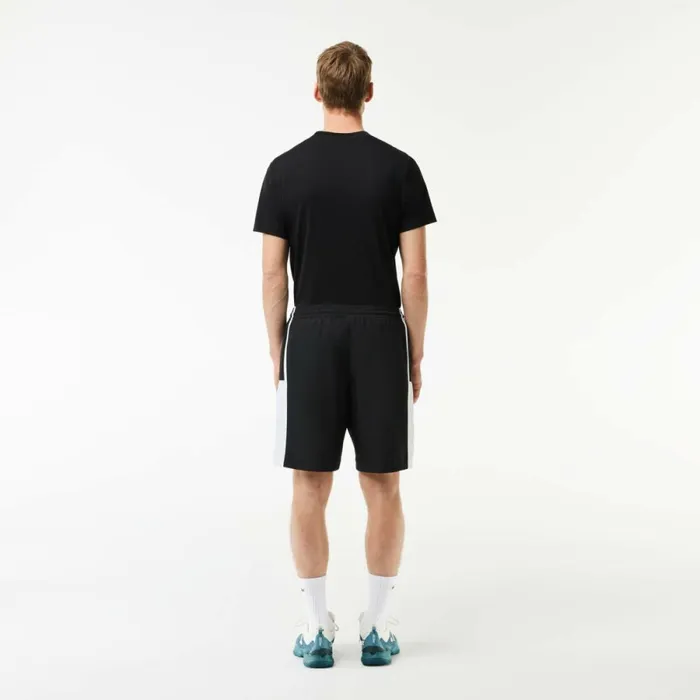 Shorts and Swim Men Lacoste Men039s Sport Colorblock Panels Lightweight Shorts Black White Hjs