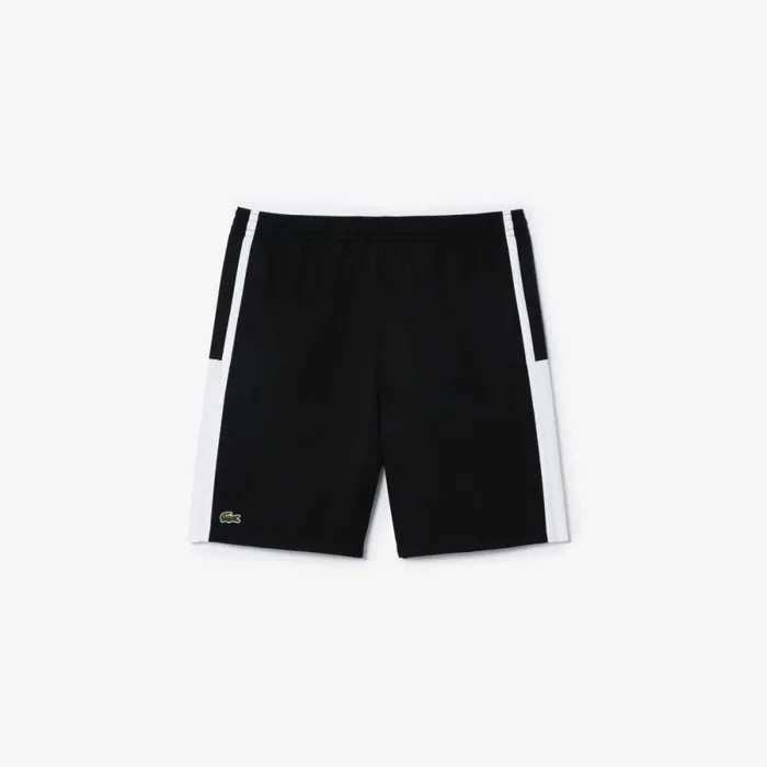 Shorts and Swim Men Lacoste Men039s Sport Colorblock Panels Lightweight Shorts Black White Hjs