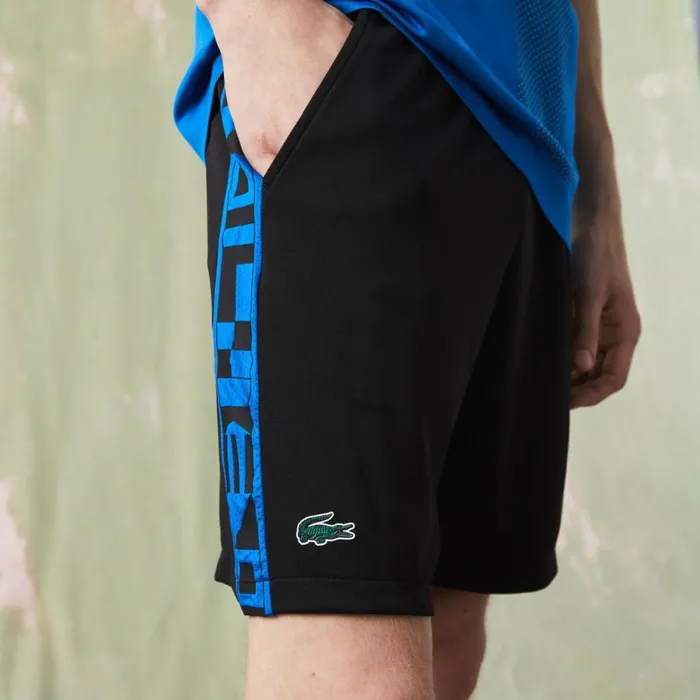 Shorts and Swim Men Lacoste Men039s SPORT Contrast Print Tennis Shorts Black C31