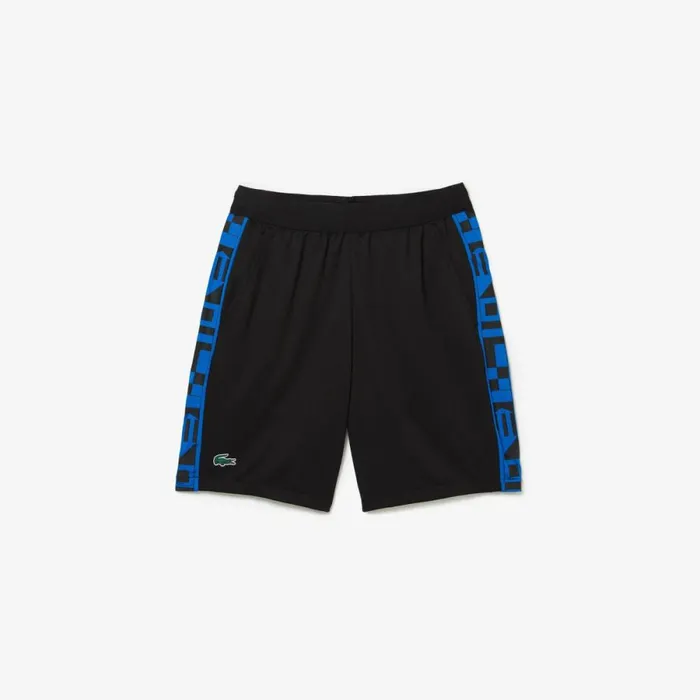 Shorts and Swim Men Lacoste Men039s SPORT Contrast Print Tennis Shorts Black C31