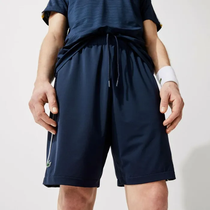 Shorts and Swim Men Lacoste Mens SPORT French Open Edition Lightweight Stretch Shorts Navy Blue White Navy Blue R20