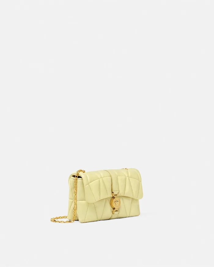 Shoulder and Crossbody Women Versace Kleio Quilted Mini Bag Yellow