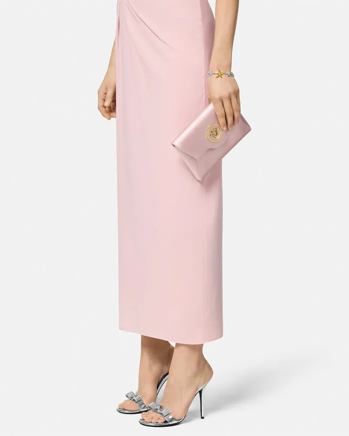Shoulder and Crossbody Women Versace La Medusa Envelope Clutch Light Pink